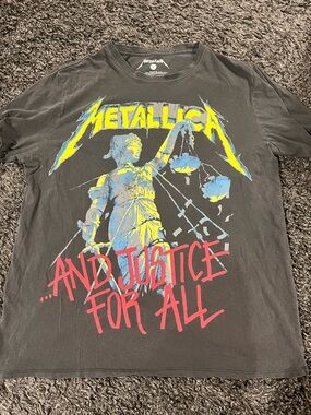 Metallica Short Sleeve Band Tee - Black And Justice For All Size Large